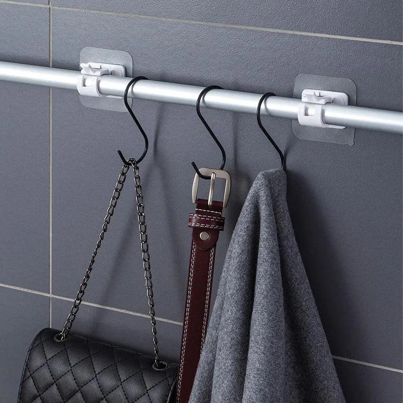 4Pcs Self Adhesive Curtain Hooks - ড্রিল ছাড়াই পর্দার রড লাগান মাত্র ১ মিনিটে 🏠