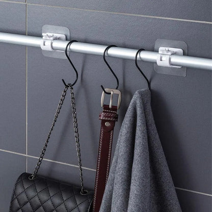 4Pcs Self Adhesive Curtain Hooks - ড্রিল ছাড়াই পর্দার রড লাগান মাত্র ১ মিনিটে 🏠