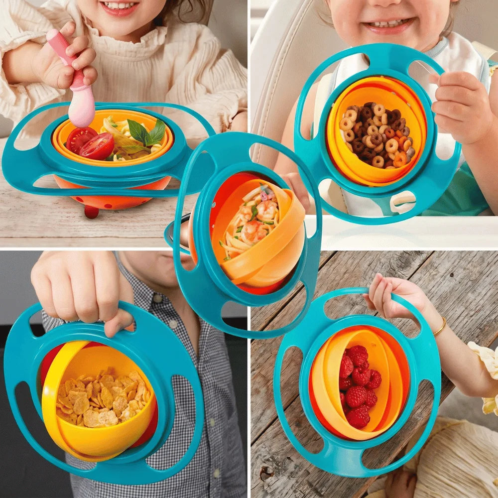 ২ পিস 360° Rotatable Spill-Proof Bowls - শত চেষ্টায়ও বেবি আর খাবার ফেলতে পারবে না 👶
