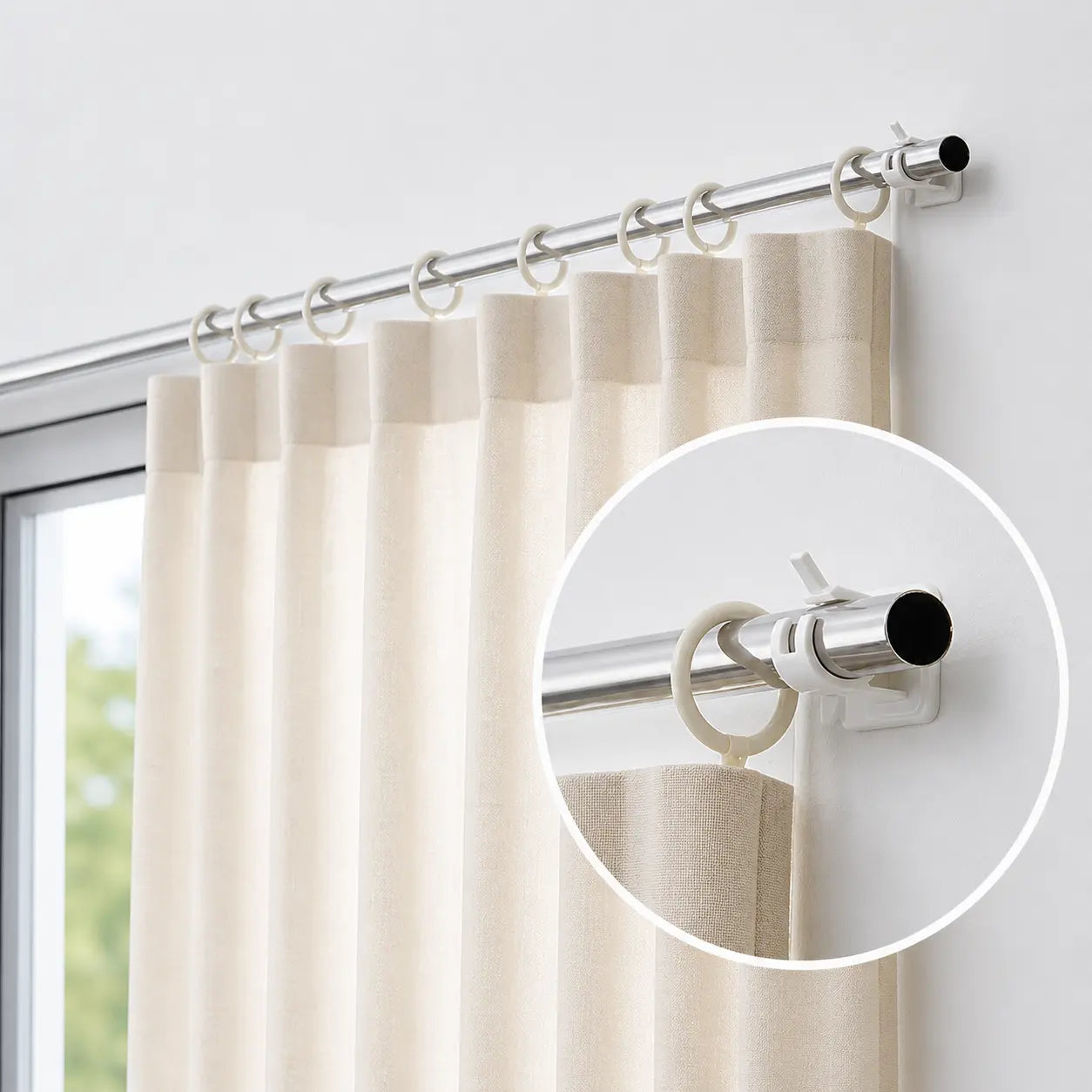 4Pcs Self Adhesive Curtain Hooks - ড্রিল ছাড়াই পর্দার রড লাগান মাত্র ১ মিনিটে 🏠